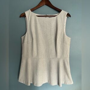 Banana Republic Light Gray Peplum Sleeveless Top